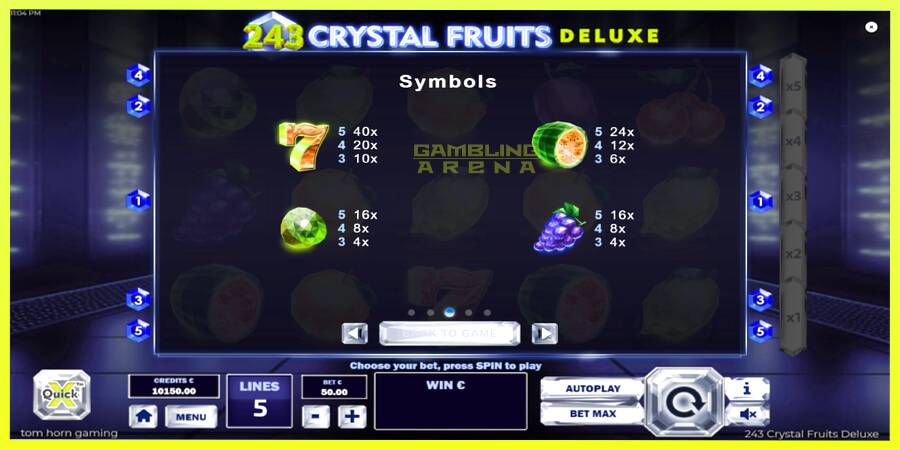 चित्र 6 गेमिंग मशीन 243 Crystal Fruits Deluxe