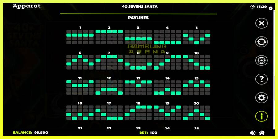 चित्र 7 गेमिंग मशीन 40 Sevens Santa