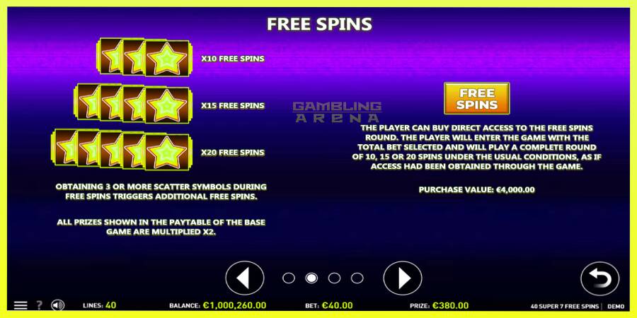 चित्र 6 गेमिंग मशीन 40 Super 7 Free Spins