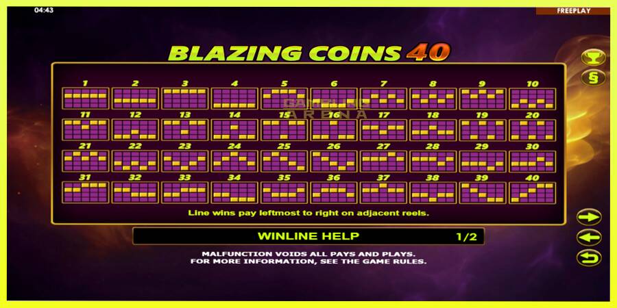 चित्र 5 गेमिंग मशीन Blazing Coins 40