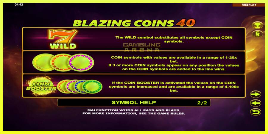 चित्र 6 गेमिंग मशीन Blazing Coins 40