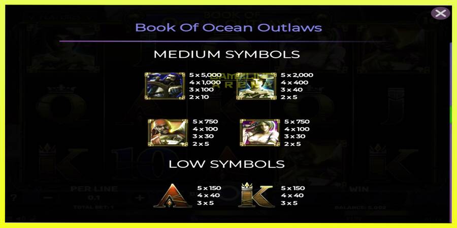 चित्र 6 गेमिंग मशीन Book of Ocean Outlaws