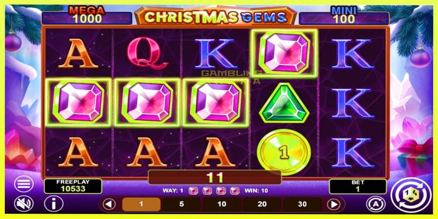 चित्र 4 गेमिंग मशीन Christmas Gems Hold & Win