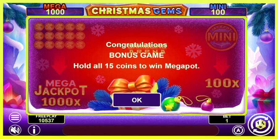 चित्र 6 गेमिंग मशीन Christmas Gems Hold & Win