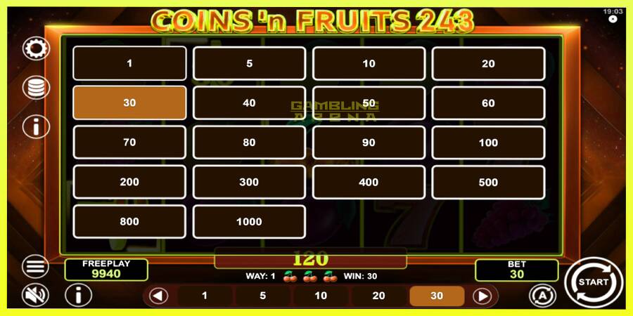 चित्र 7 गेमिंग मशीन Coinsn Fruits 243