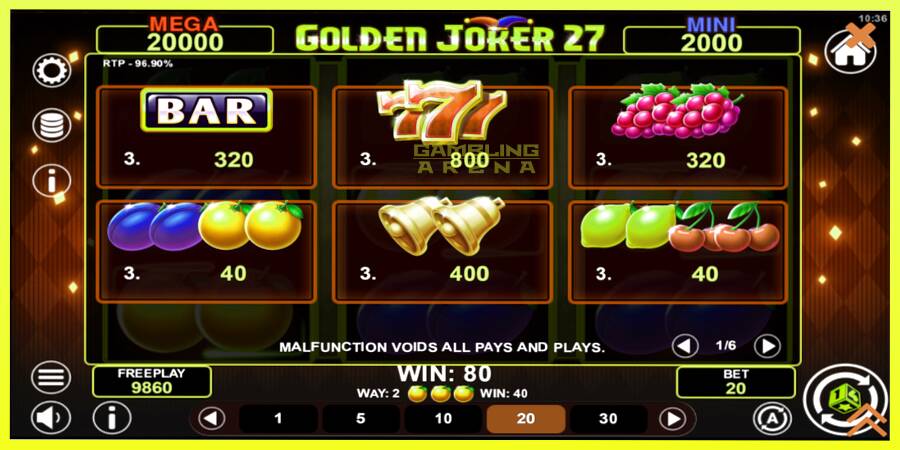 चित्र 5 गेमिंग मशीन Golden Joker 27 Hold & Win