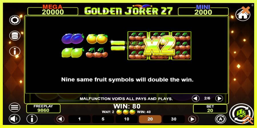 चित्र 6 गेमिंग मशीन Golden Joker 27 Hold & Win