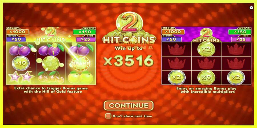 चित्र 1 गेमिंग मशीन Hit Coins 2 Hold and Spin