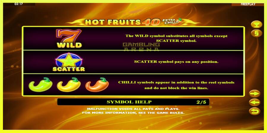 चित्र 5 गेमिंग मशीन Hot Fruits 40 Extra Chillis