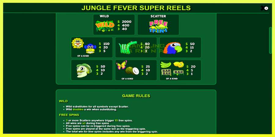 चित्र 6 गेमिंग मशीन Jungle Fever Super Reels