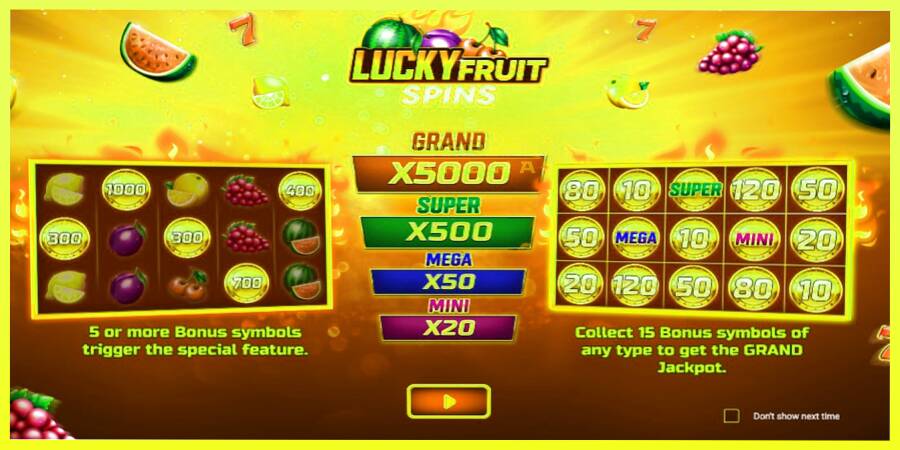 चित्र 1 गेमिंग मशीन Lucky Fruit Spins Bonus Buy