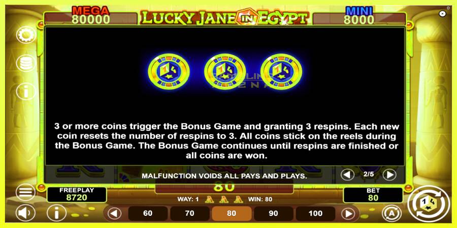 चित्र 6 गेमिंग मशीन Lucky Jane in Egypt Hold & Win