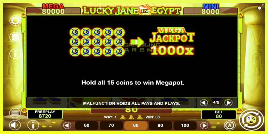 चित्र 7 गेमिंग मशीन Lucky Jane in Egypt Hold & Win