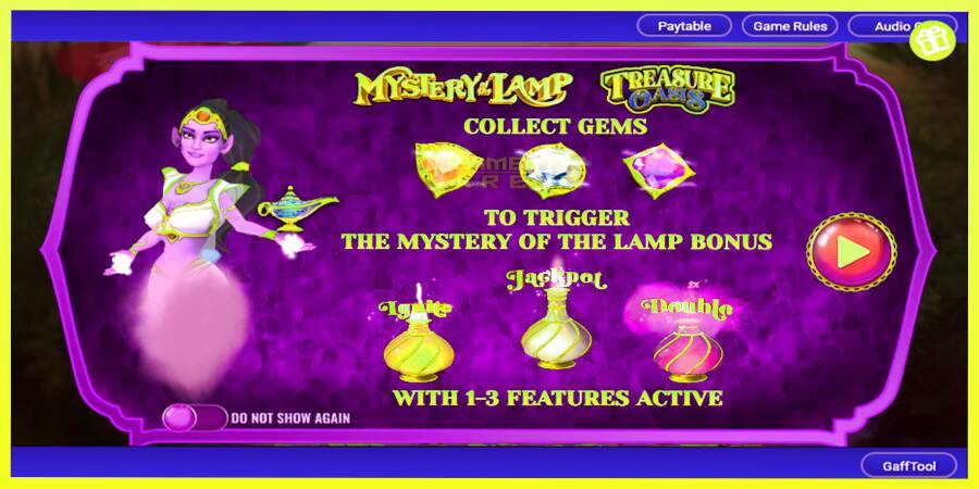 चित्र 1 गेमिंग मशीन Mystery of the Lamp Treasure Oasis