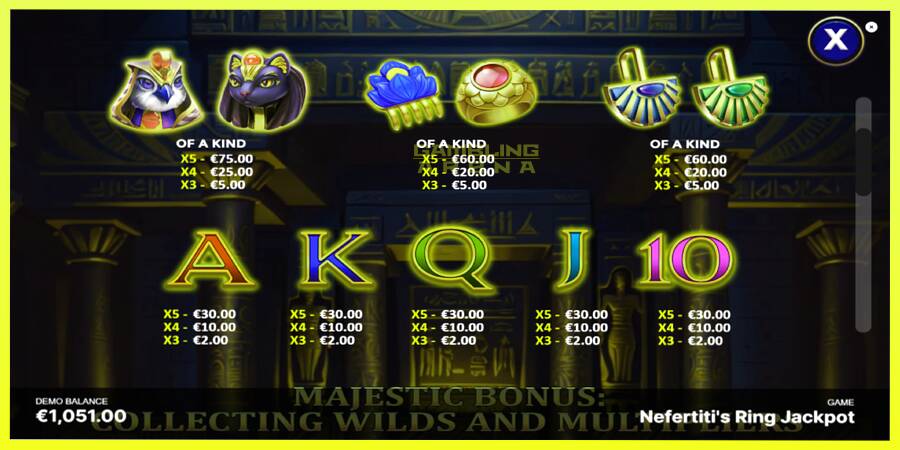 चित्र 6 गेमिंग मशीन Nefertitis Ring Jackpot