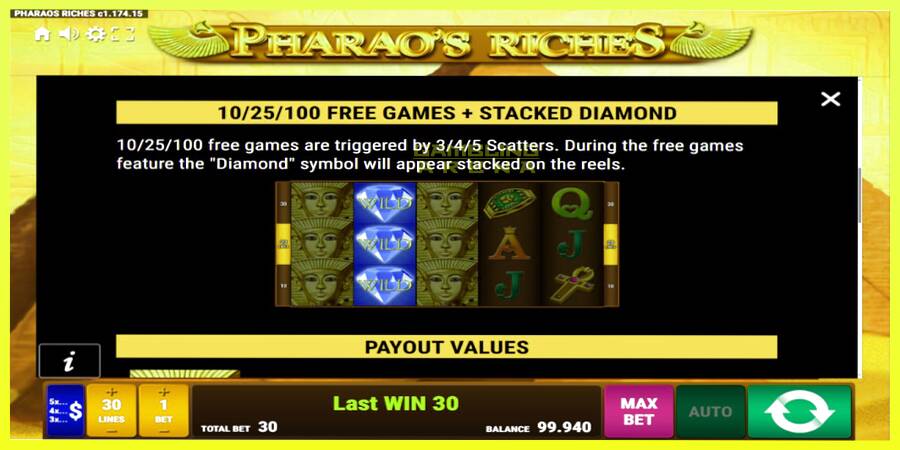 चित्र 6 गेमिंग मशीन Pharaos Riches