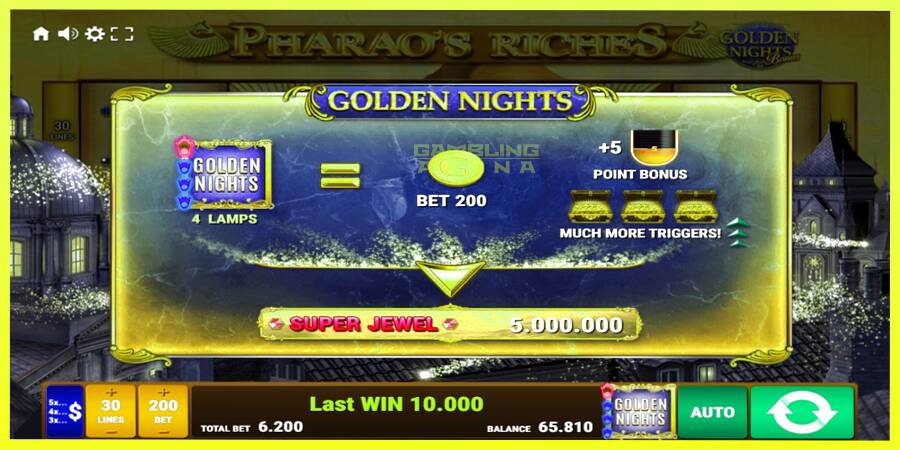 चित्र 7 गेमिंग मशीन Pharaos Riches Golden Nights