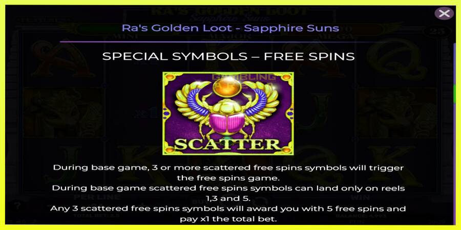 चित्र 4 गेमिंग मशीन Ras Golden Loot - Sapphire Suns