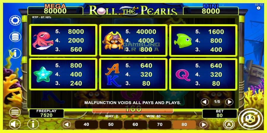 चित्र 5 गेमिंग मशीन Roll The Pearls Hold & Win