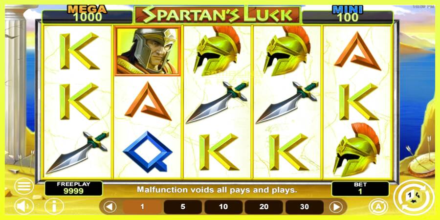 चित्र 2 गेमिंग मशीन Spartans Luck Hold & Win