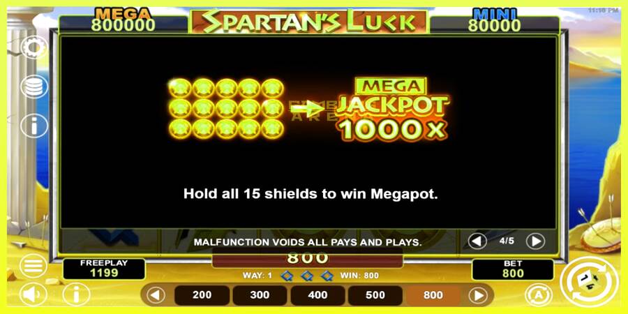 चित्र 7 गेमिंग मशीन Spartans Luck Hold & Win