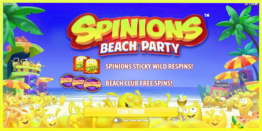 चित्र 1 गेमिंग मशीन Spinions Beach Party