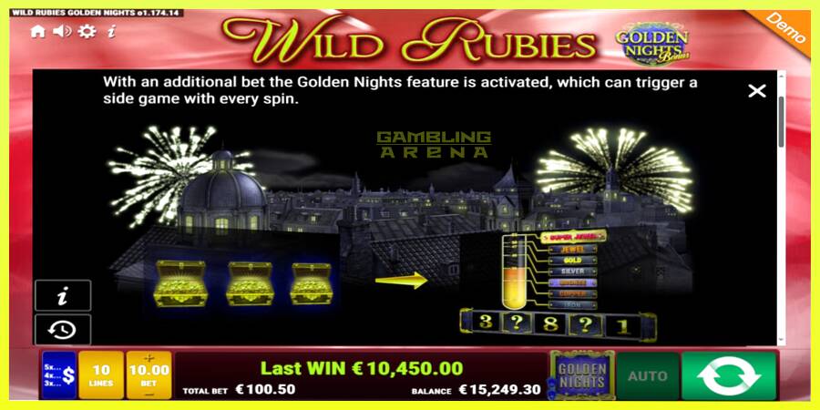 चित्र 6 गेमिंग मशीन Wild Rubies Golden Nights