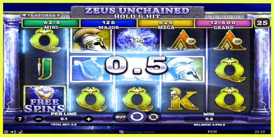 चित्र 3 गेमिंग मशीन Zeus Unchained - Hold & Hit